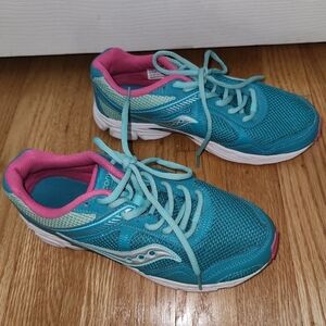 Saucony Cohesion 10 LT Running Shoes Youth US 5. 5M EU37.5 Womens 7.5 Blue Pink